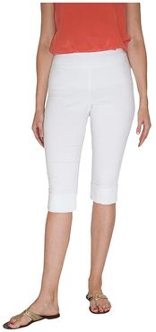Pull-On Cuffed Crop Pants (White) Women's Casual Pants