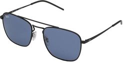 RB3588 55mm (Rubber Black/Blue) Fashion Sunglasses