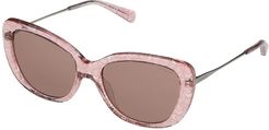 HC8291 54 mm Rectangular Sunglasses (Transparent Pink Signature C logo) Fashion Sunglasses