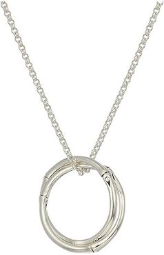 Bamboo Round Interlinking Pendant Necklace (Silver) Necklace