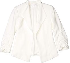 Cinch Sleeve Flyaway Jacket (Soft White) Women's Clothing