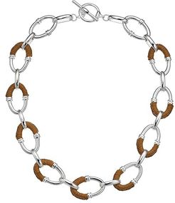 17 Raffia Link Necklace (Brown) Necklace