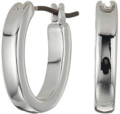 Small Oval Hoop Earrings (Silver) Earring