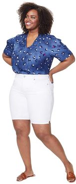 Plus Size Ella Shorts with Side Slits in Optic White (Optic White) Women's Shorts