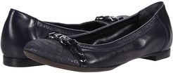 Cap Toe Ballet Flat (Opium Blue/Navy) Women's Shoes