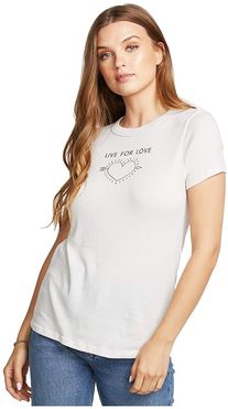 Live For Love Gauzy Cotton Tee (Salt) Women's Clothing