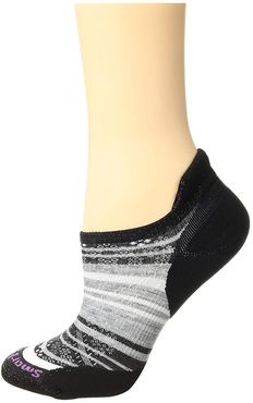 PhD Run Light Elite Striped Micro (Black/Light Gray) Women's Crew Cut Socks Shoes