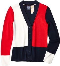 Adaptive Cardigan Sweater with Magnetic Buttons (Masters Navy Multi) Women's Clothing