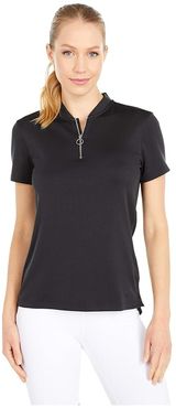 Dri-FIT Fairway Short Sleeve Polo (Black/Gridiron/Black) Women's Clothing