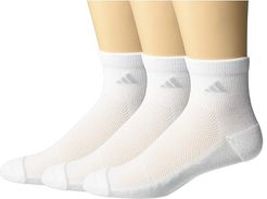 Superlite Stripe II Quarter Socks 3-Pack (White/Light Onix/Clear Onix/Clear Grey) Men's Crew Cut Socks Shoes