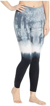 Flat Waist Lace Back Leggings (Crystal Dip-Dye # 1) Women's Casual Pants