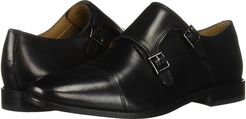 Montinaro Double Monk Strap (Black Smooth) Men's Shoes