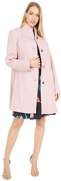 Single Breasted Wool Twill Coat (Chalk Pink) Women's Coat