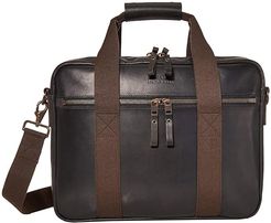 Dawson Leather Briefcase (Black) Handbags