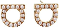 Stud Gancini Pearl Earrings (Studmicroperle Cream/Orogiovel) Earring