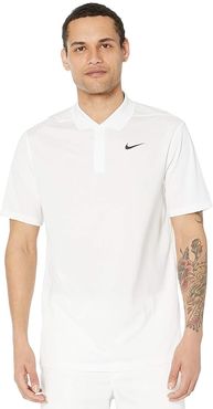 Dry Victory Polo Solid (White/Black) Men's Clothing