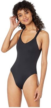 Leah Bodysuit Full (Black EcoLux) Women's Swimsuits One Piece