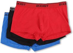 Stretch 3 Pack No Show Trunk (Red/Black/Skydiver) Men's Underwear