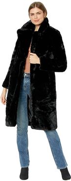 Siena Slimmer Fit Long Faux Fur Coat (Noir) Women's Clothing