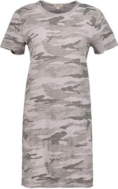 Camo Chic Crew Neck T-Shirt Dress (Light Lavender) Women's Clothing