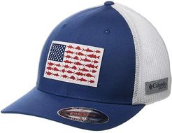 PFG Mesh Fish Flag Ball Cap (Night Tide/White) Caps