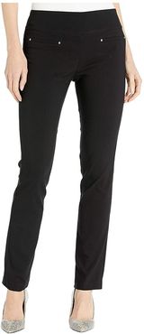 Control Stretch Pull-On Pants with Welt Pockets (Black) Women's Casual Pants