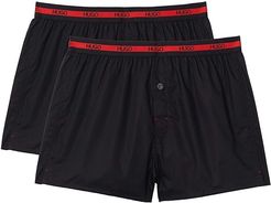 Woven Boxer Twin Pack (Black) Men's Underwear