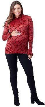 Leni Maternity Top (Russet Abstract Dot) Women's Clothing