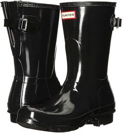 Original Back Adjustable Short Gloss Rain Boots (Black) Women's Rain Boots