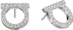 Gancini Crystal Stud Earrings (Crystal/Platinum) Earring