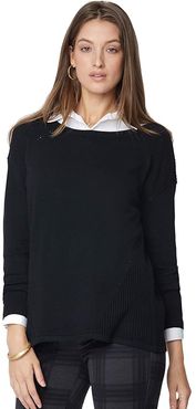 Boatneck Sweater (Black) Women's Clothing