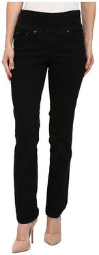 Petite Peri Pull-On Denim Straight Leg Jeans (Black Void) Women's Jeans