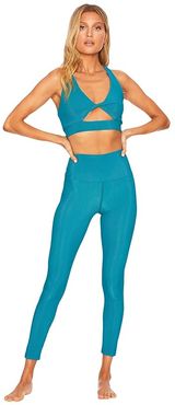 Ribbed Ayla Leggings (Teal Green) Women's Casual Pants