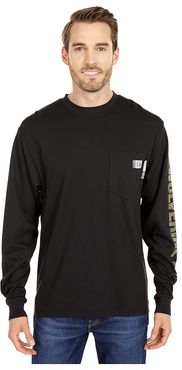 FR (Flame Resistant) Long Sleeve Print Tee (Black) Men's Clothing