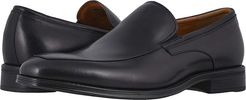 Amelio Moc Toe Venetian Slip-On (Black Smooth) Men's Shoes