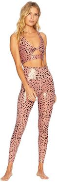 Piper Leggings (Old Rose Leopard) Women's Casual Pants