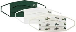 Cotton Pique Face Mask with Croc Patch Set of 3 (Green/Flour/Flour) Knit Hats