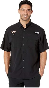 Virginia Tech Hokies Collegiate Tamiami II Short Sleeve Shirt (Black) Men's Short Sleeve Button Up
