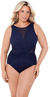 Plus Size Solid Palma One-Piece (Midnight Blue) Women's Swimsuits One Piece