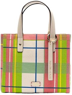 Small Chloe Bermuda Plaid Tote w/ Crossbody Strap (Plaid) Tote Handbags