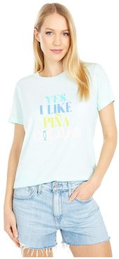 Short Sleeve Pina Coladas Island Tee (Crystal Blue) Women's Clothing