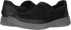 Step Stroll Edge (Black Leather) Men's Shoes