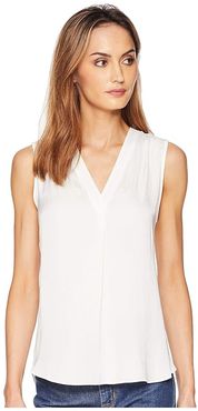 Sleeveless V-Neck Rumple Blouse (New Ivory) Women's Blouse