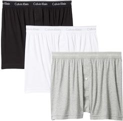 Cotton Classics Multipack Pack Knit Boxer (White/Black/Grey Heather) Men's Underwear