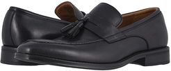 Amelio Moc Toe Tassel Slip-On (Black Smooth) Men's Shoes