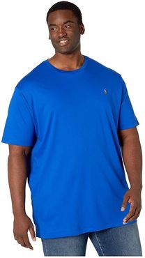 Big Tall Short Sleeve Soft Cotton T-Shirt (Pacific Royal) Men's Clothing