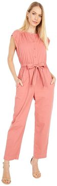 Sleeveless Twill Jumpsuit (Pink Honey) Women's Jumpsuit & Rompers One Piece