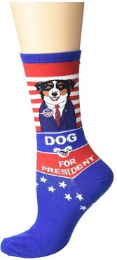 Dog For President (Blue) Women's Crew Cut Socks Shoes