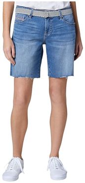 Demi Belted Denim Boyfriend Shorts (Mission) Women's Shorts