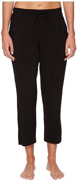Sleepwear Modal Spandex Jersey Capri Pants (Black) Women's Pajama